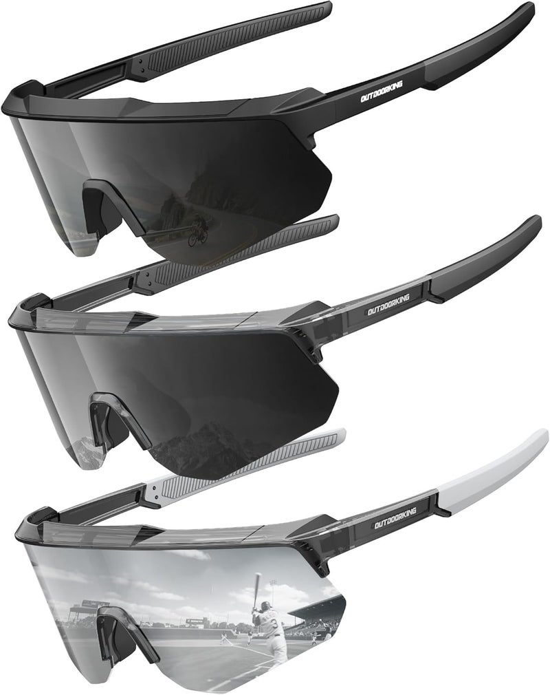 QALLY Store Polarized Sports Sunglasses for Men, UV400 Protection Mens Sunglasses Wrap Around Sun Glasses for Cycling Running - Image 1